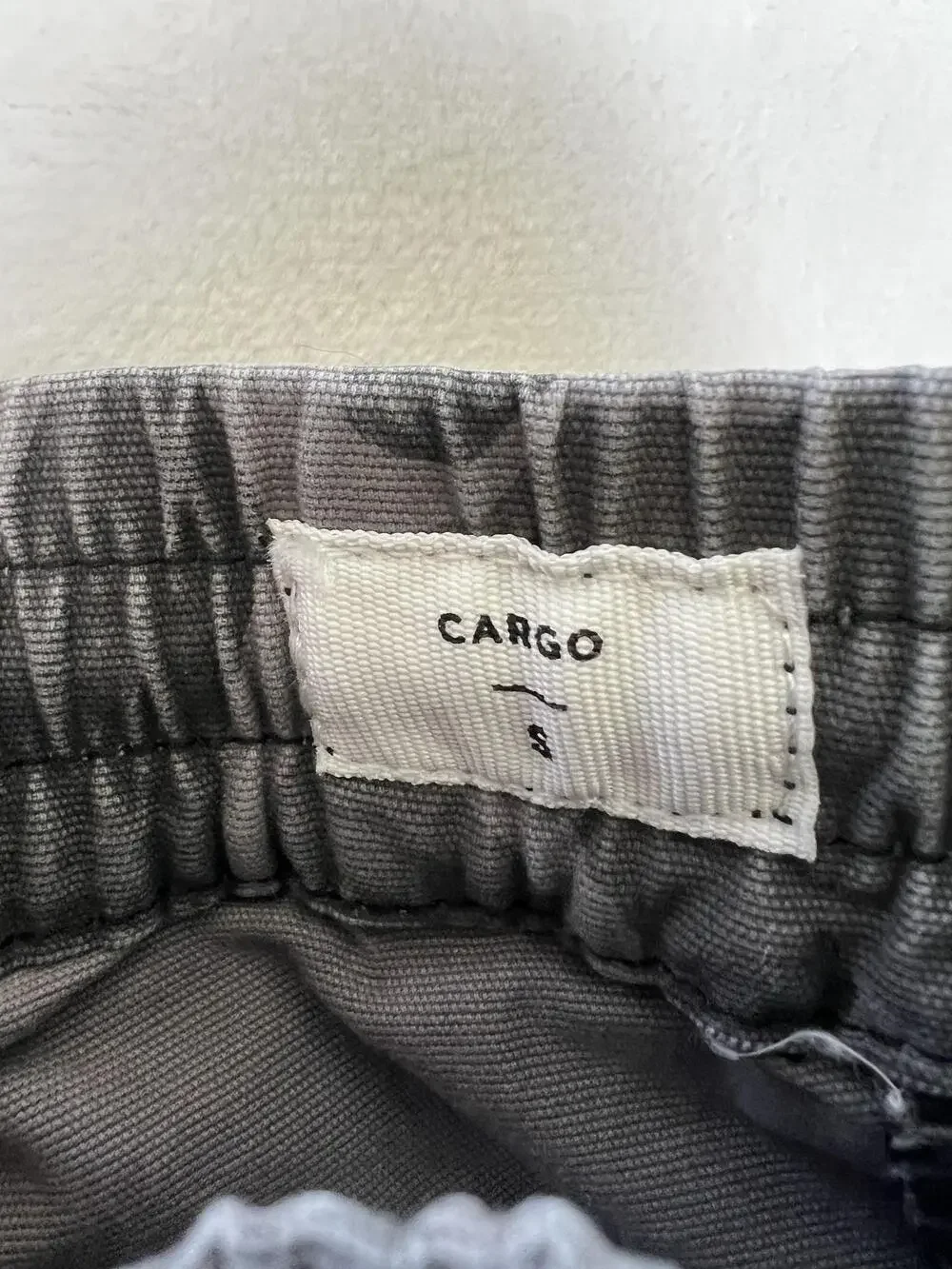 PacSun Cargo Pants Mens Small Gray Camo Regular Fit Elastic Waist Drawcord